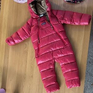Patagonia Red Infant Puffer Snowsuit